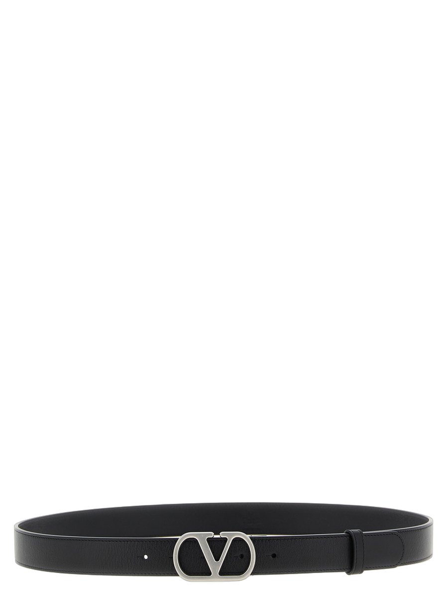 Valentino Garavani 100% calfskin leather belt in black