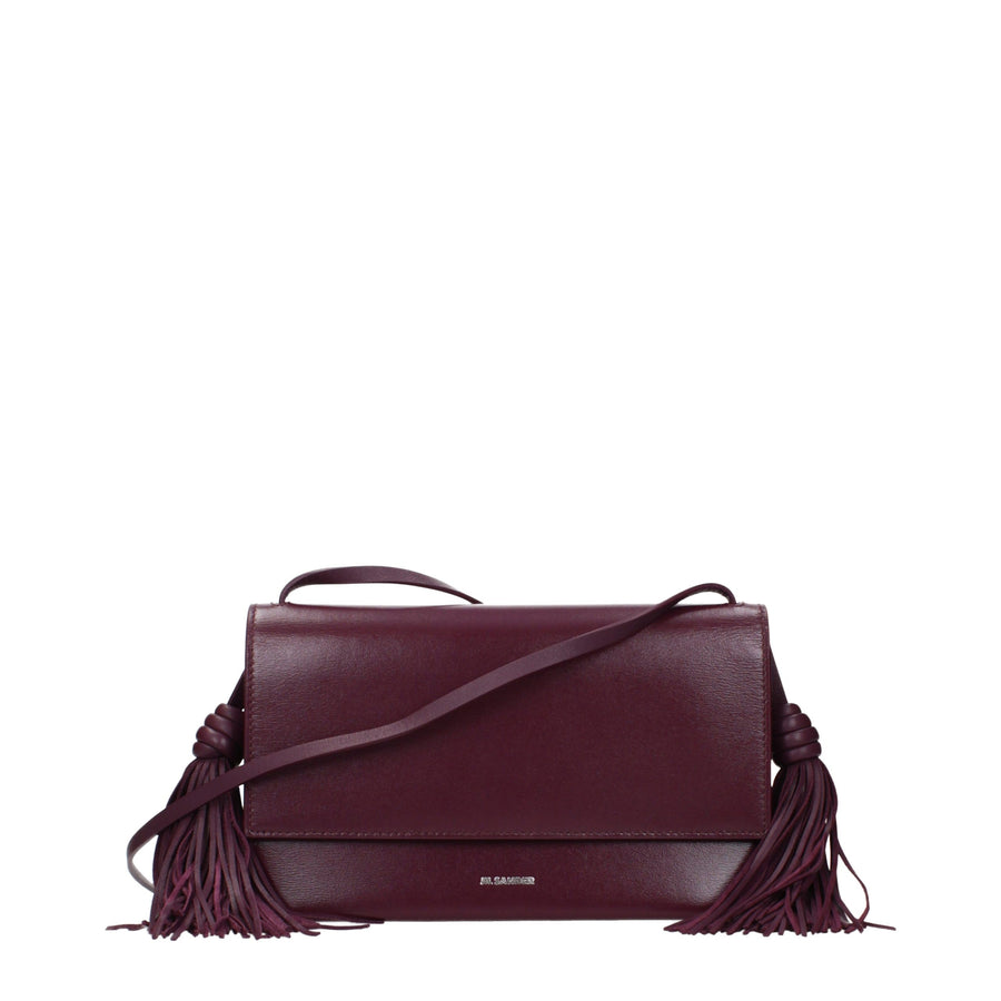 Jil Sander Leather crossbody bag in red