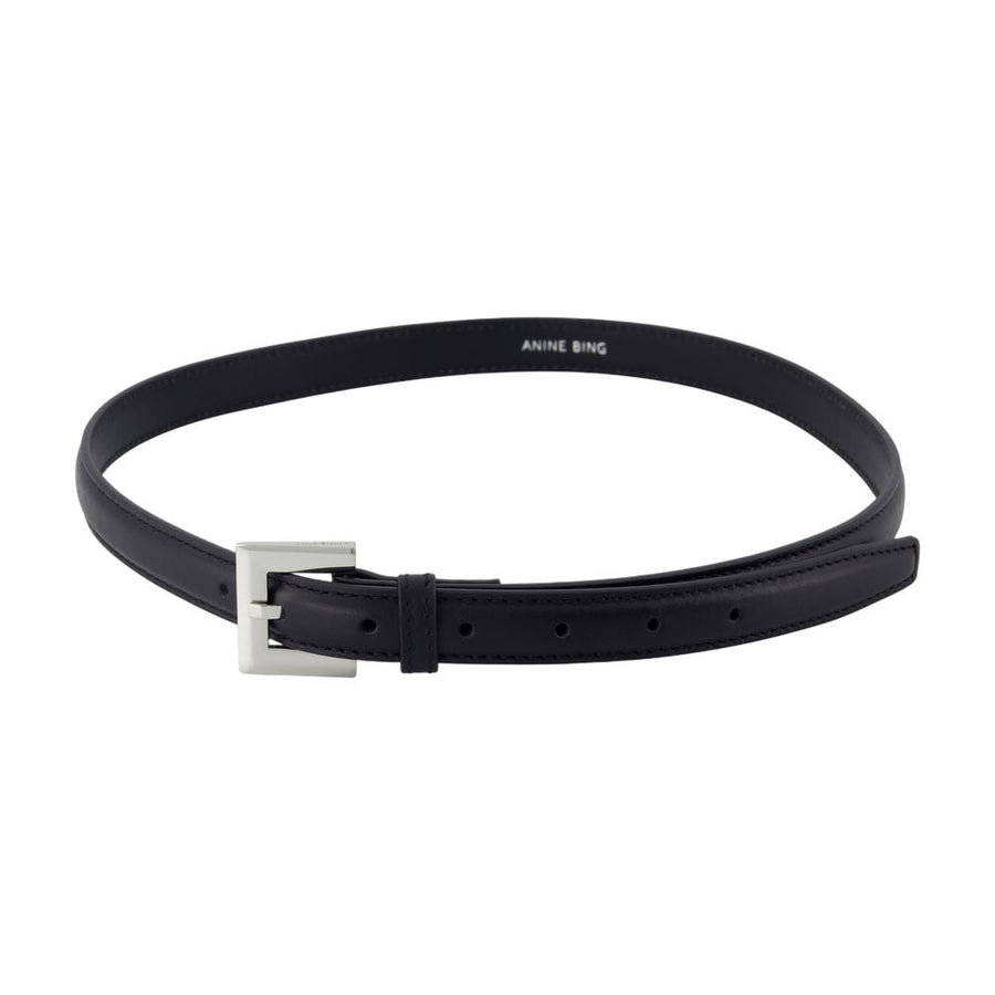 Anine Bing Calfskin belt in black