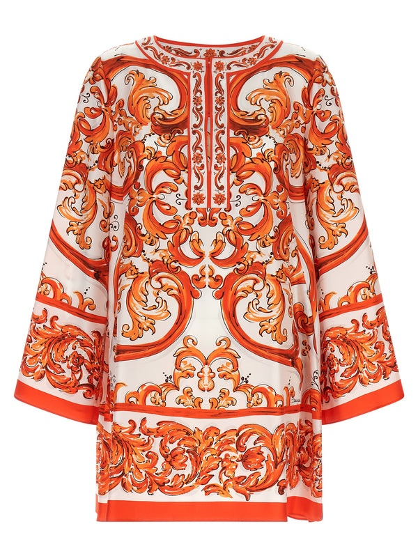 Dolce & Gabbana 100% silk dress in orange