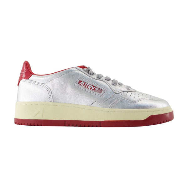 Autry Leather sneaker in silver