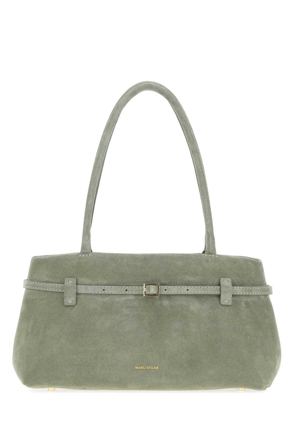 Sage Green Suede Le Cambon East West Shoulder Bag Pepegree Borse A Mano