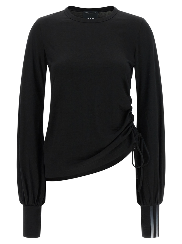 Y-3 100% Merino Wool long-sleeve t-shirt in black