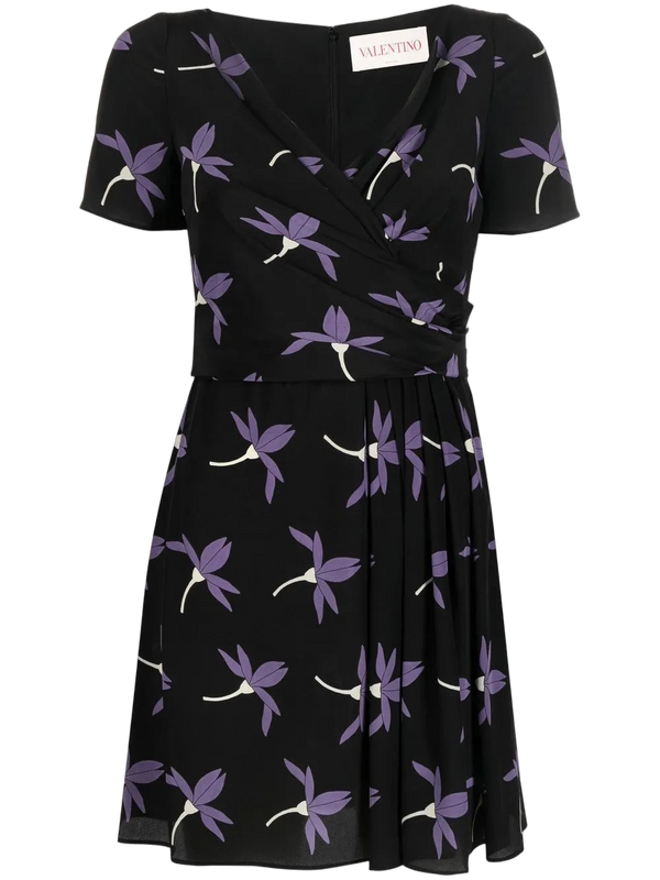 Valentino Stretch-silk dress in black