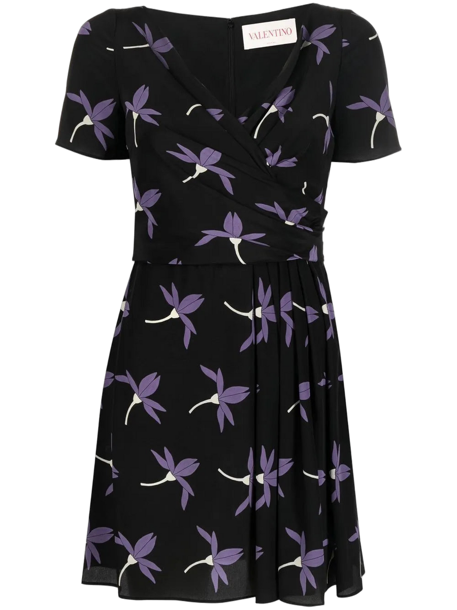 Valentino Stretch-silk dress in black