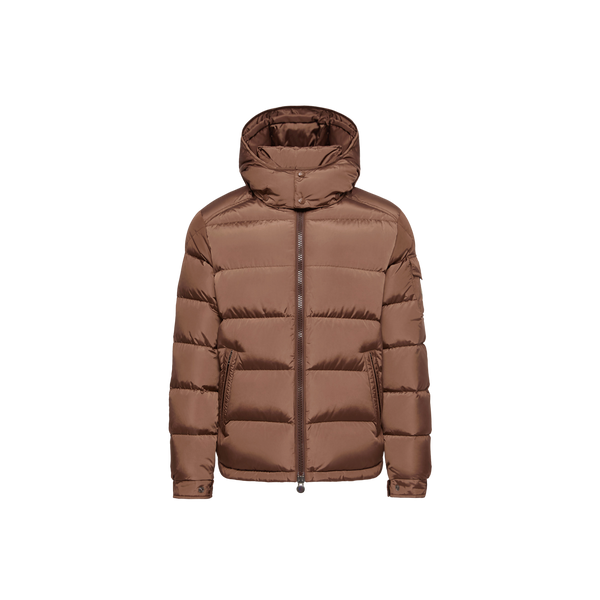 Moncler مايا جاكيت مبطن بالريش — بني