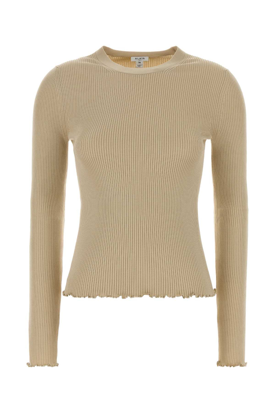 Sand Knit Top Ecru Exterior: Silk Nylon Elastane Maglie