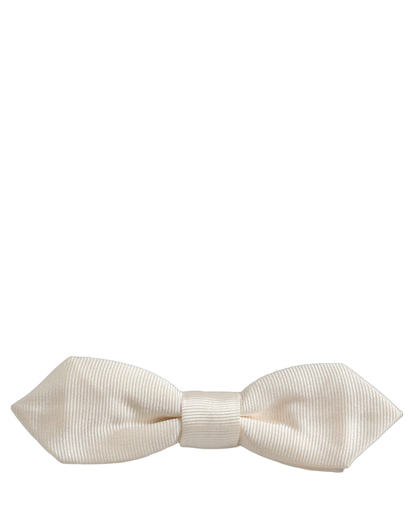 Dolce & Gabbana 100% Silk bow tie in white