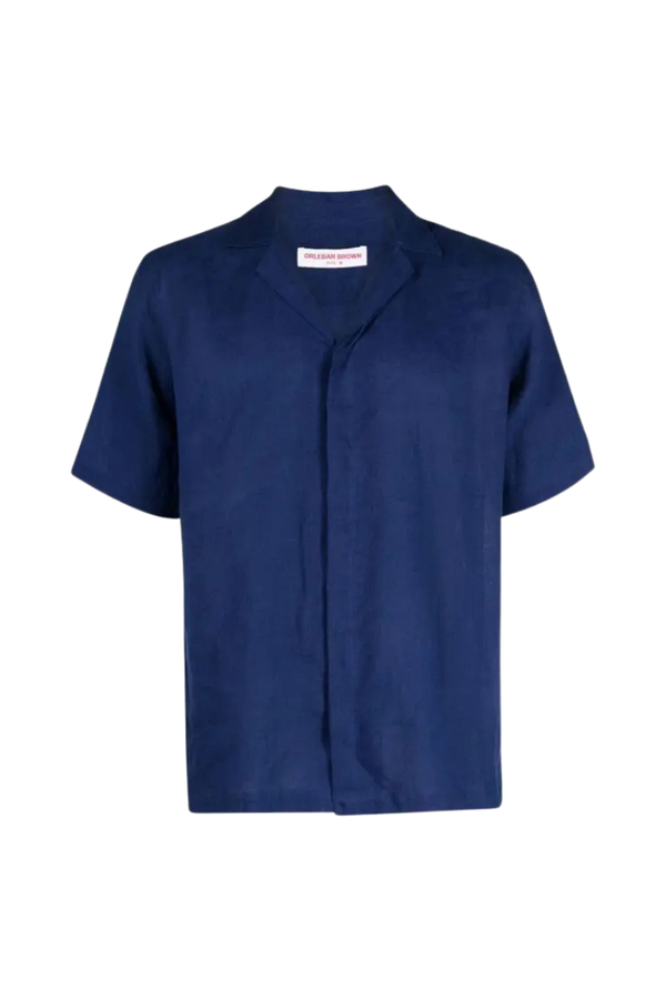 Orlebar Brown 100% Linen shirt in navy