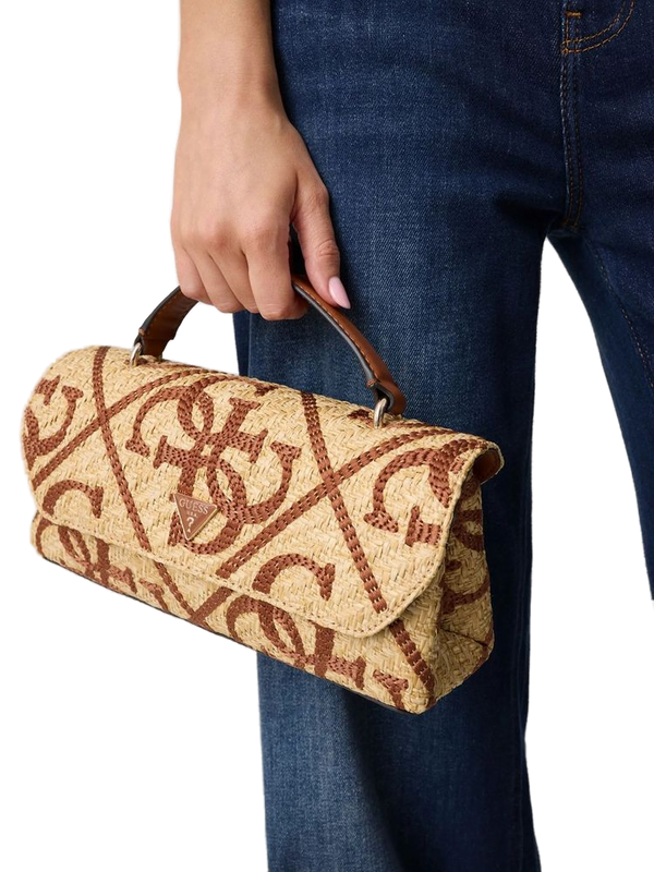 Guess 100% Polypropylene top handle bag in beige