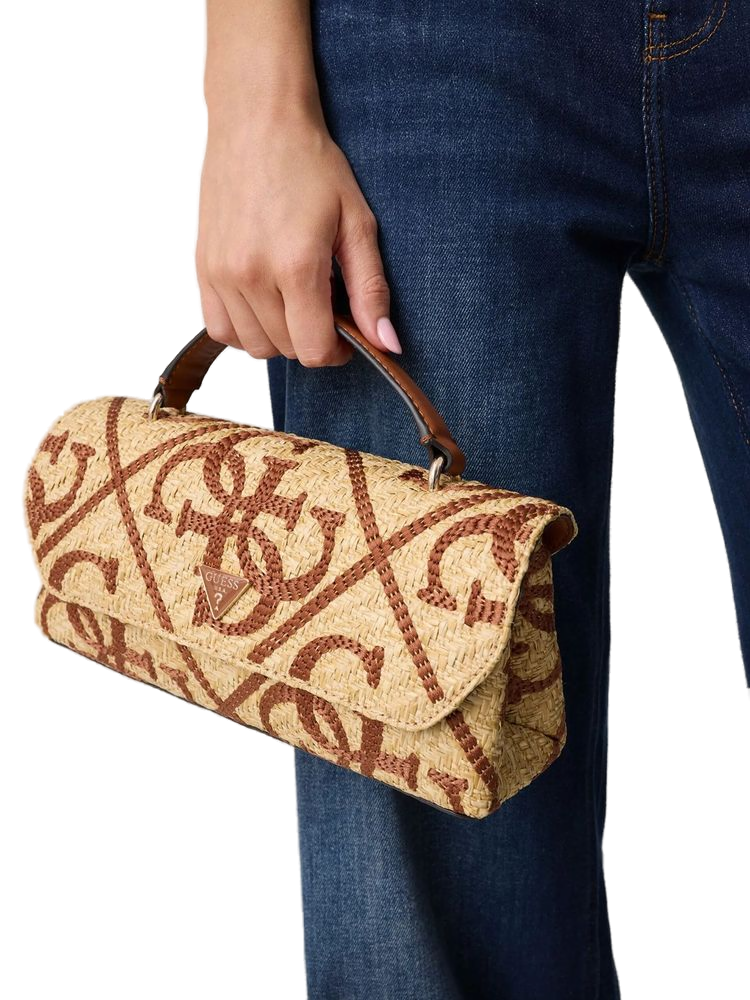 Guess 100% Polypropylene top handle bag in beige