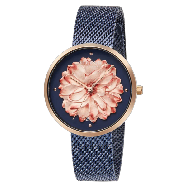 Obaku Stainless steel case watch in blue