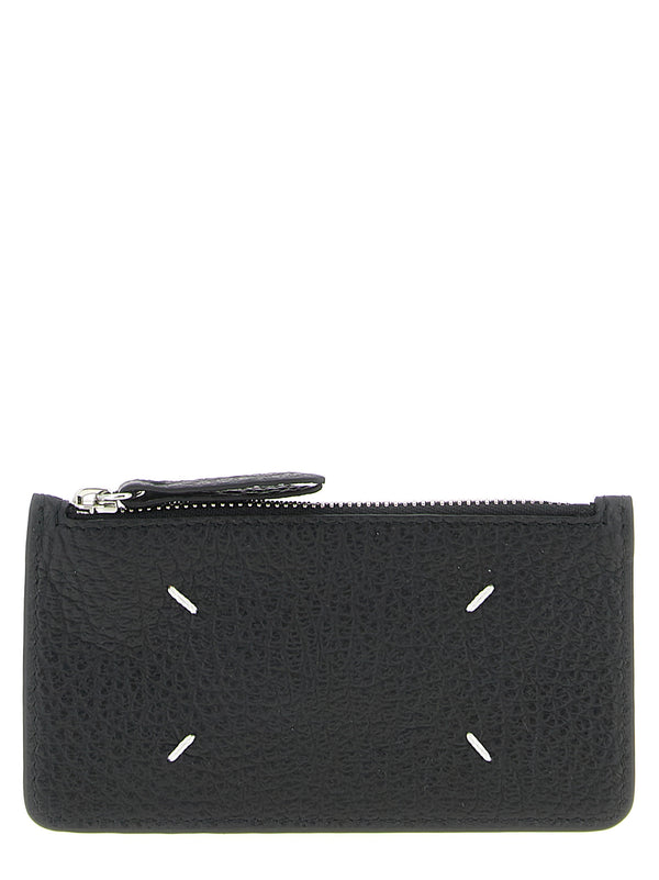 Maison Margiela 100% calf leather card case in black