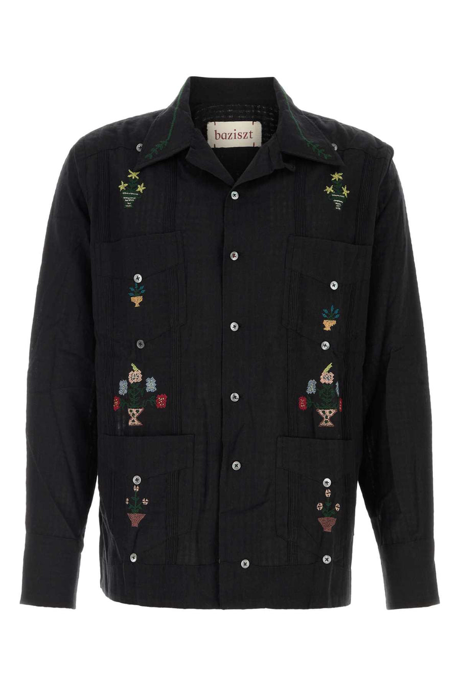 Black Cotton Byrsa Shirt Exterior: Camicie