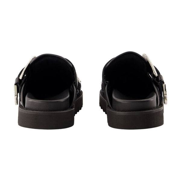 Toga Pulla Calfskin slipper in black