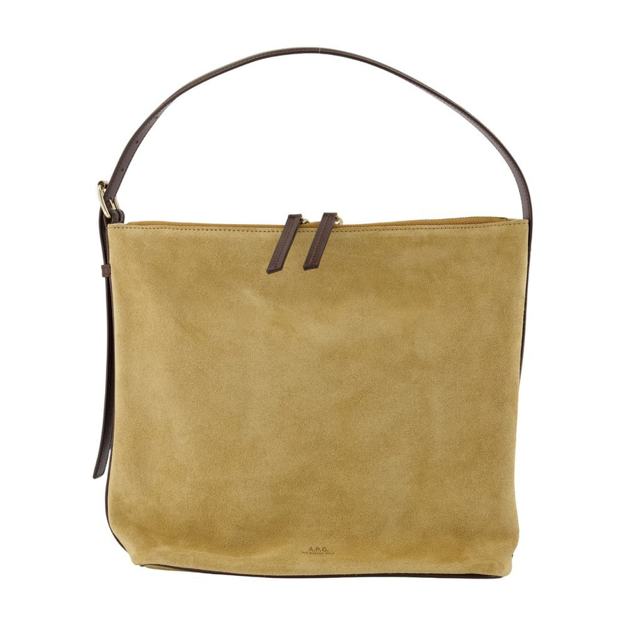 A.P.C. Calfskin leather shoulder bag in khaki