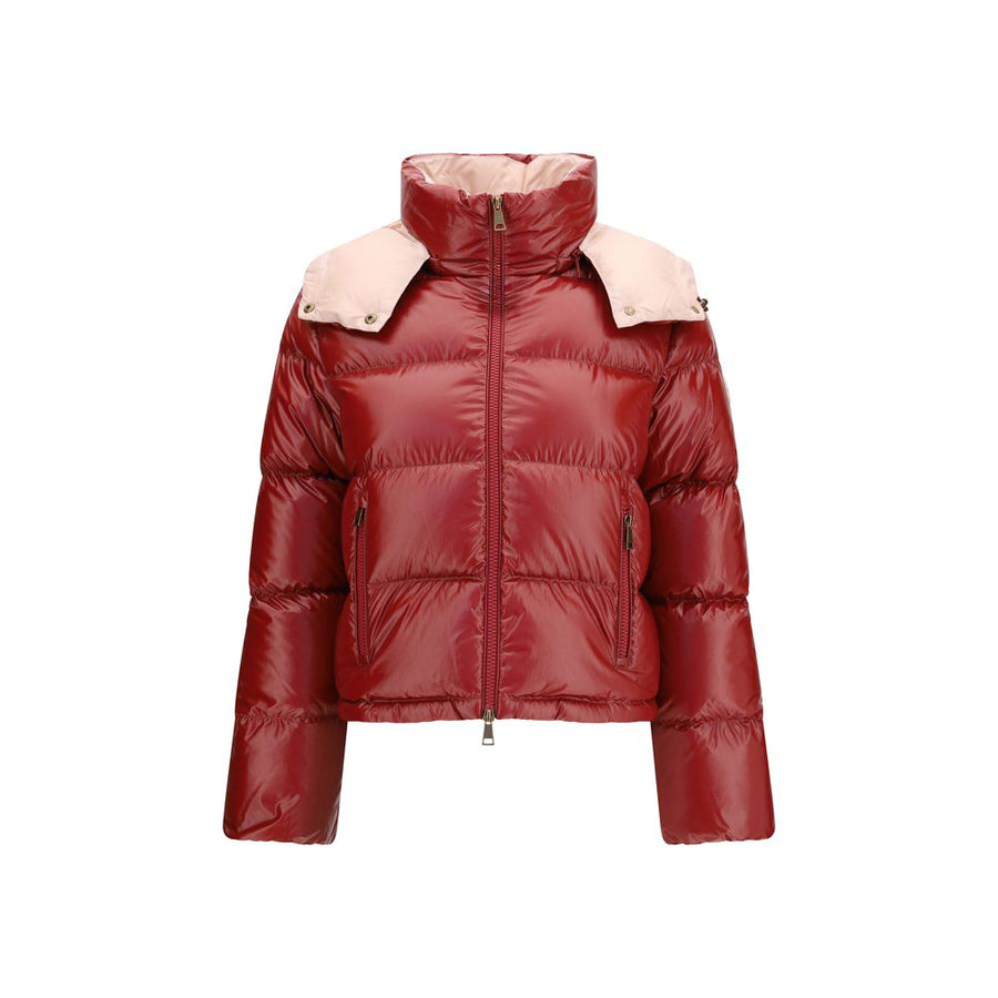 Moncler Outer: 100% Polyamide; Inner: 100% Goose Down; Lining: Nylon laqué down jacket in red