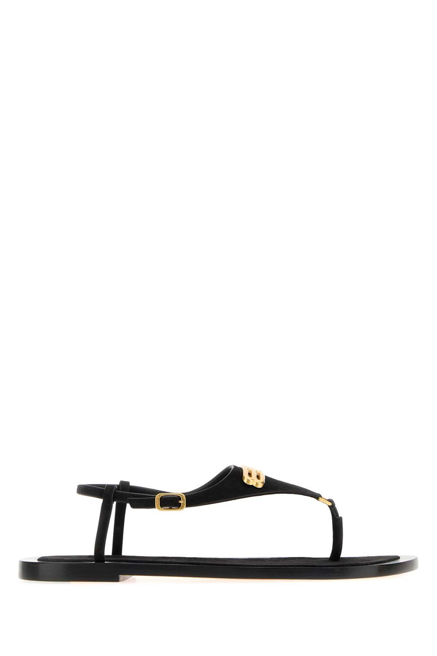 Balenciaga Thong Exterior: 100% Suede thong sandal in black