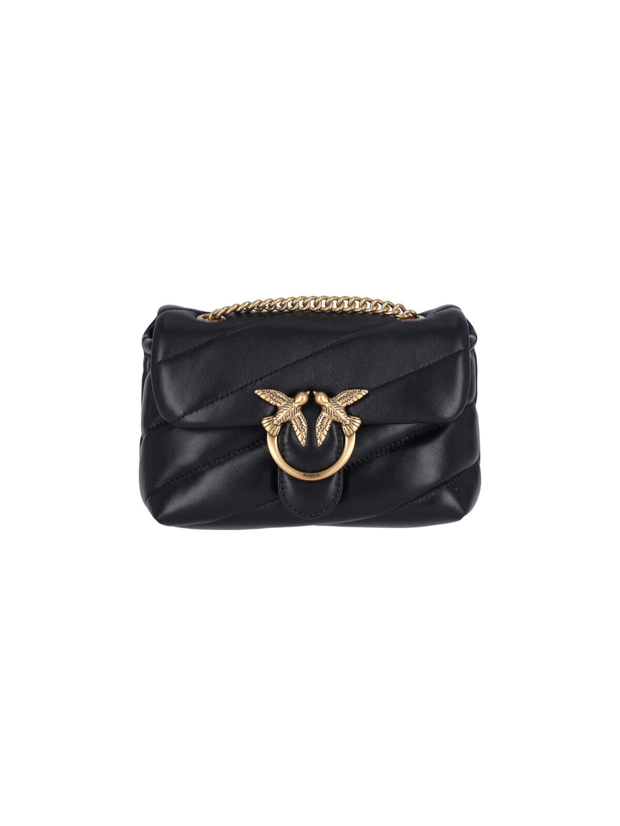 Pinko 100% Leather shoulder bag in black