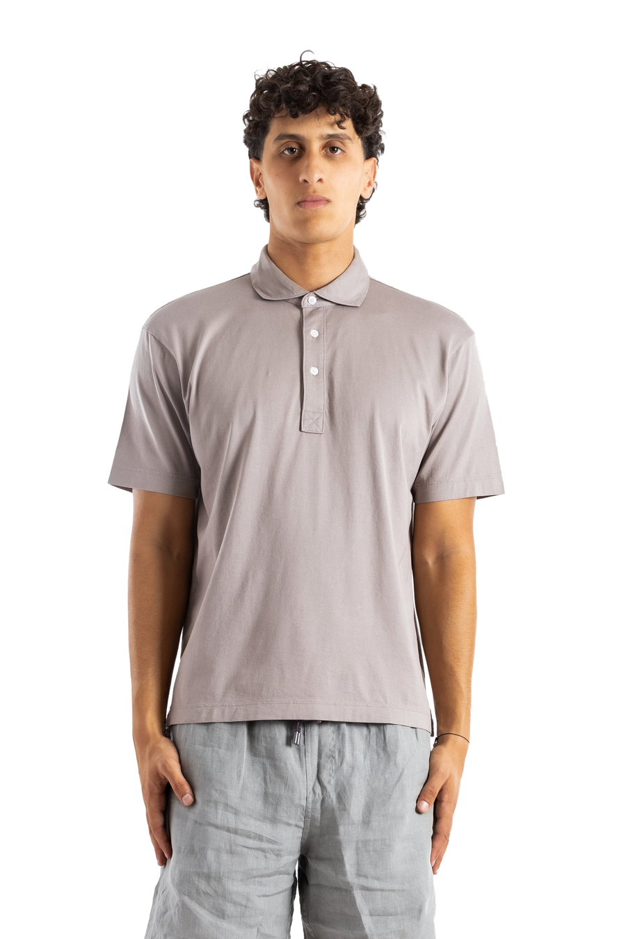 Handvaerk Long-staple Pima cotton jersey polo in gray