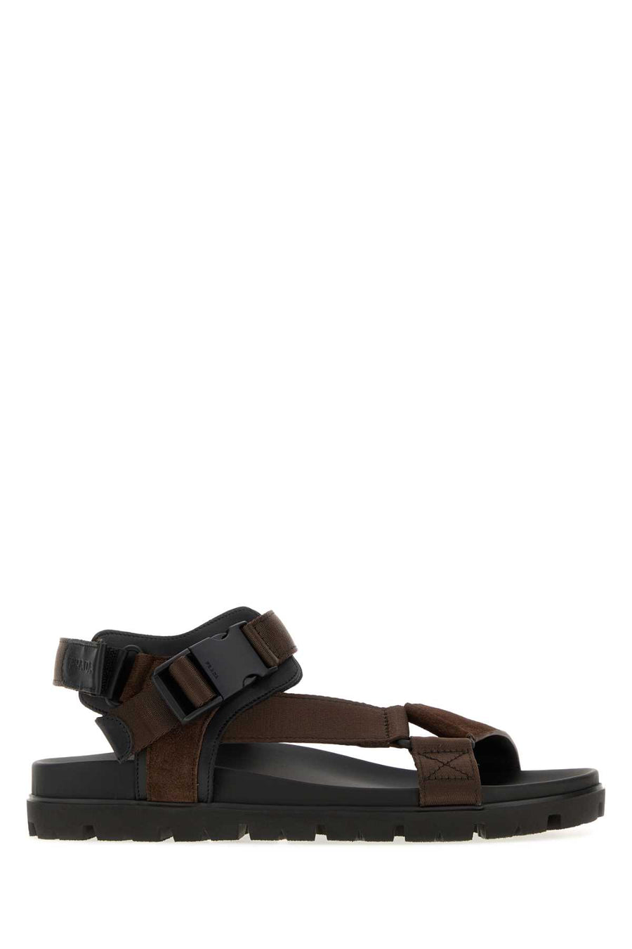 Dark Brown Fabric And Suede Sandals Moro Sandali