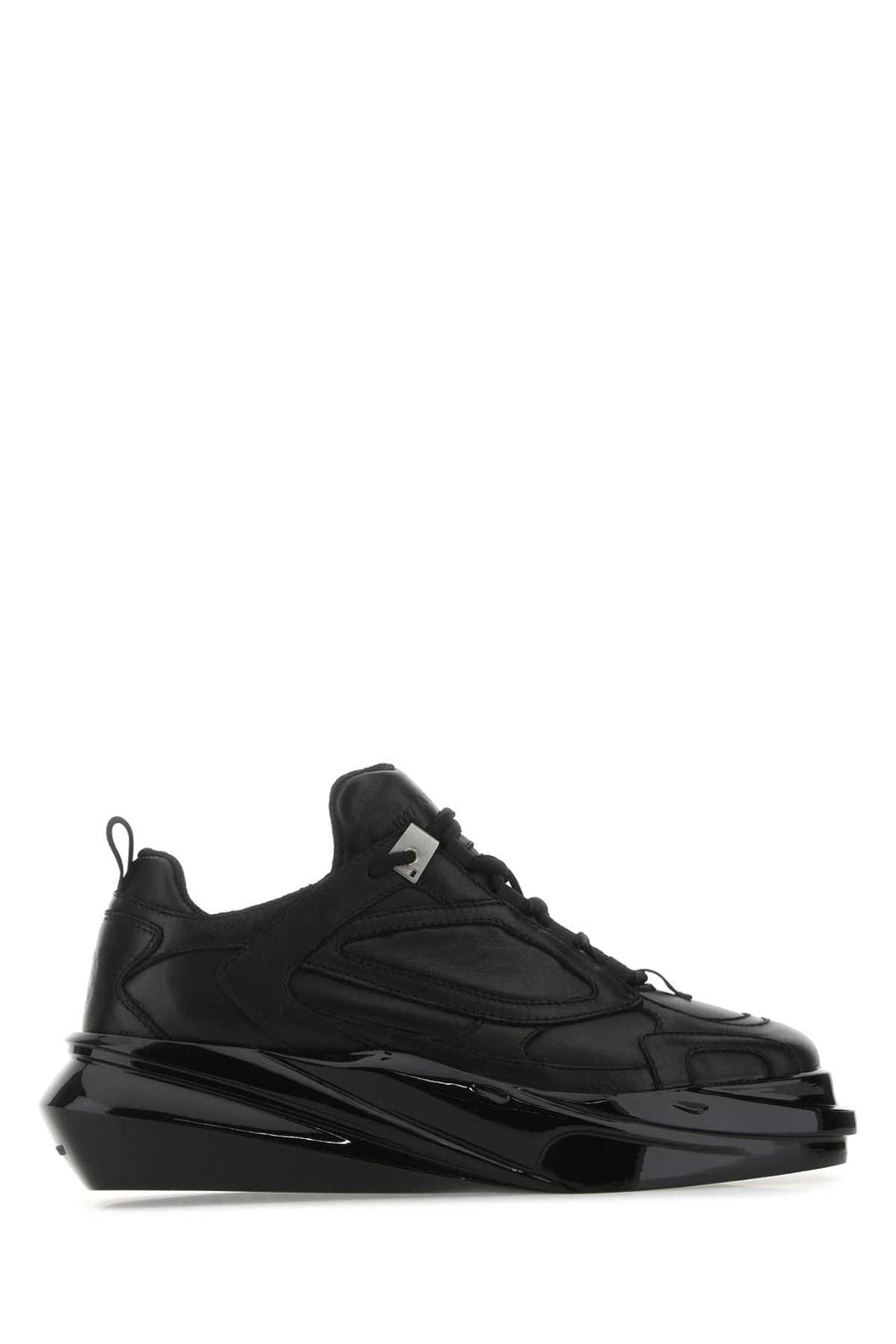 Black Leather Hiking Sneakers Blk0001