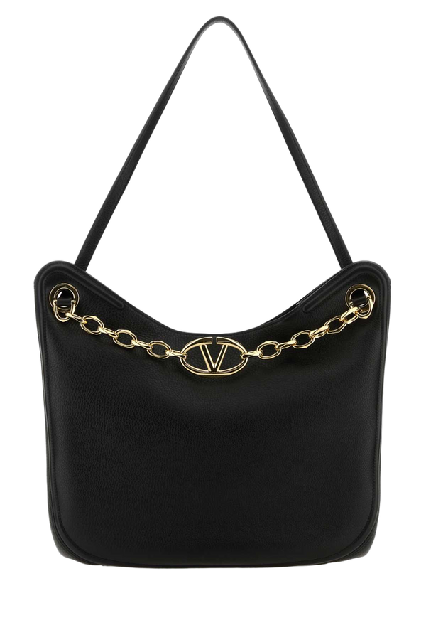 Valentino Garavani Exterior: 100% Calf Leather shoulder bag in black