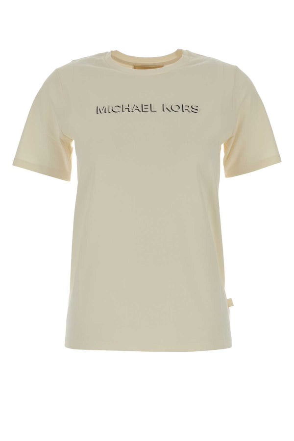 Cream Cotton T-Shirt Bone Exterior: Maglie