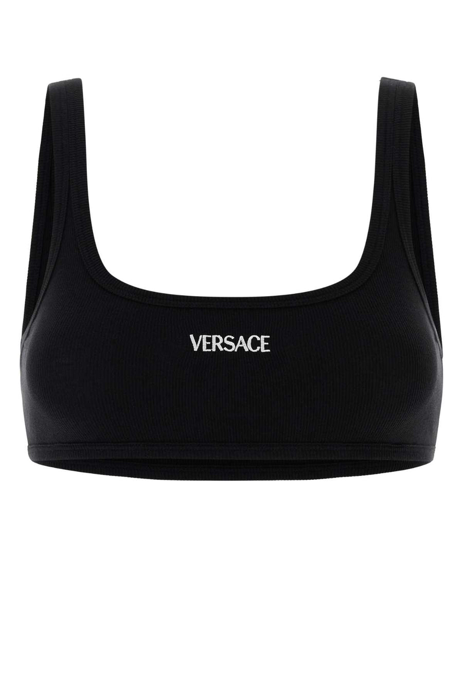 Versace Cotton 93% Cotton bikini top in black