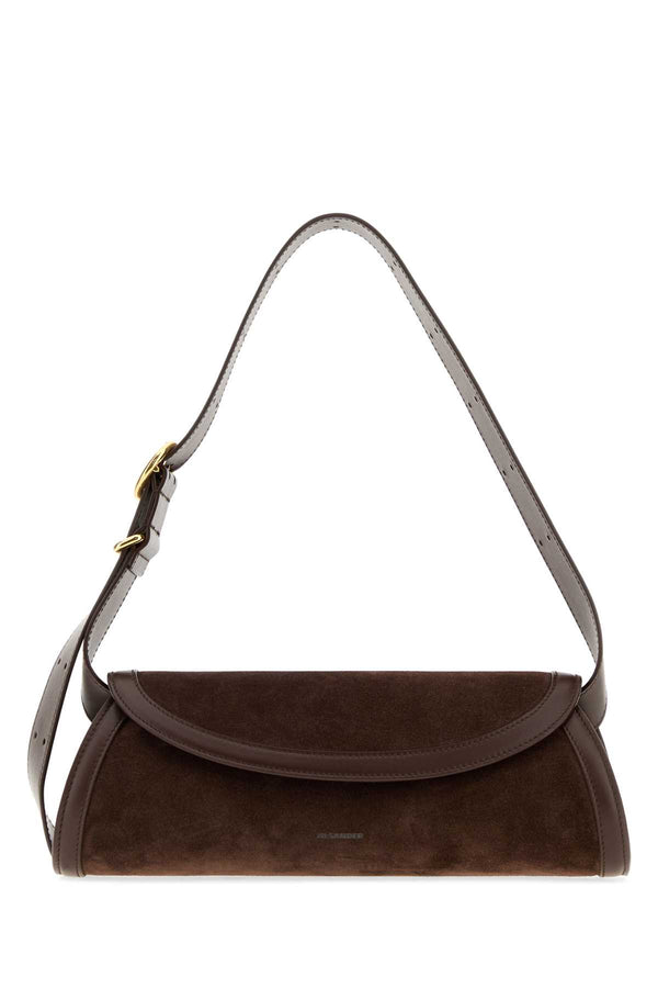 Jil Sander Body: 100% bovine leather; Contrast: 100% bovine leather; Lining: 100% ovine leather shoulder bag in brown