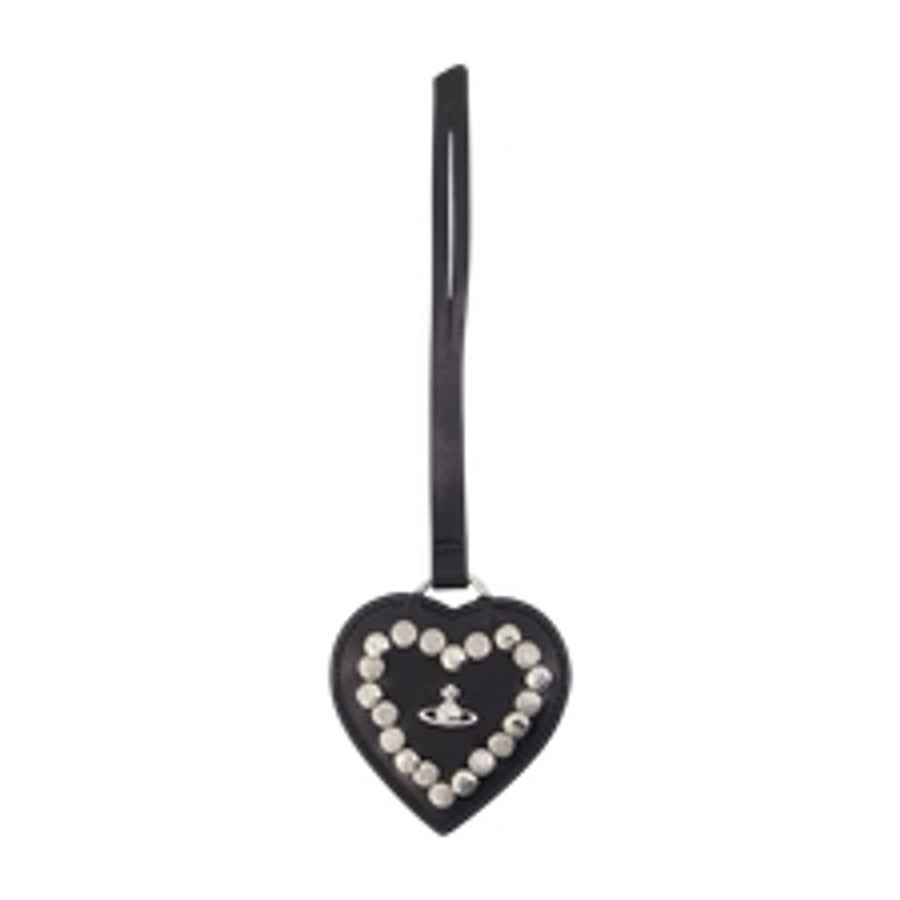 Heart Mirror Charm - Vivienne Westwood Leather Black Calfskin Accessories / Charms