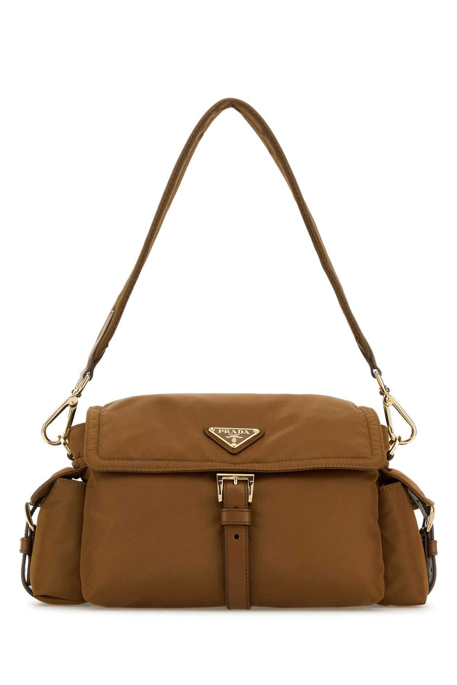 Prada 100% recycled polyamide shoulder bag in brown