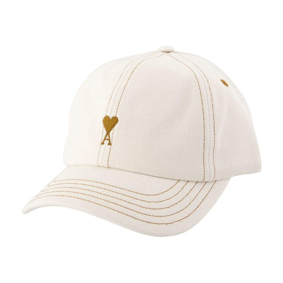 AMI Paris UCP264.DE0134-136 cotton baseball cap in white