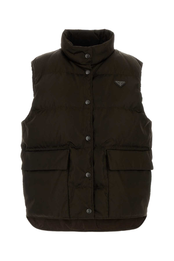 Brown Re-Nylon Down Jacket Cacao Piumini