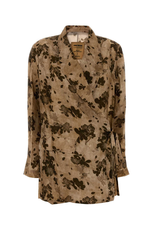 Printed Satin Khloe Blazer Tanbrown Exterior: Viscose Curpo Giacche E Gilet
