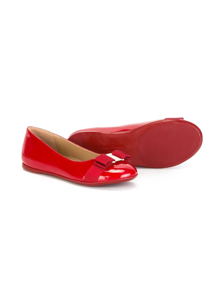 Ferragamo Patent leather upper ballerina flat in red