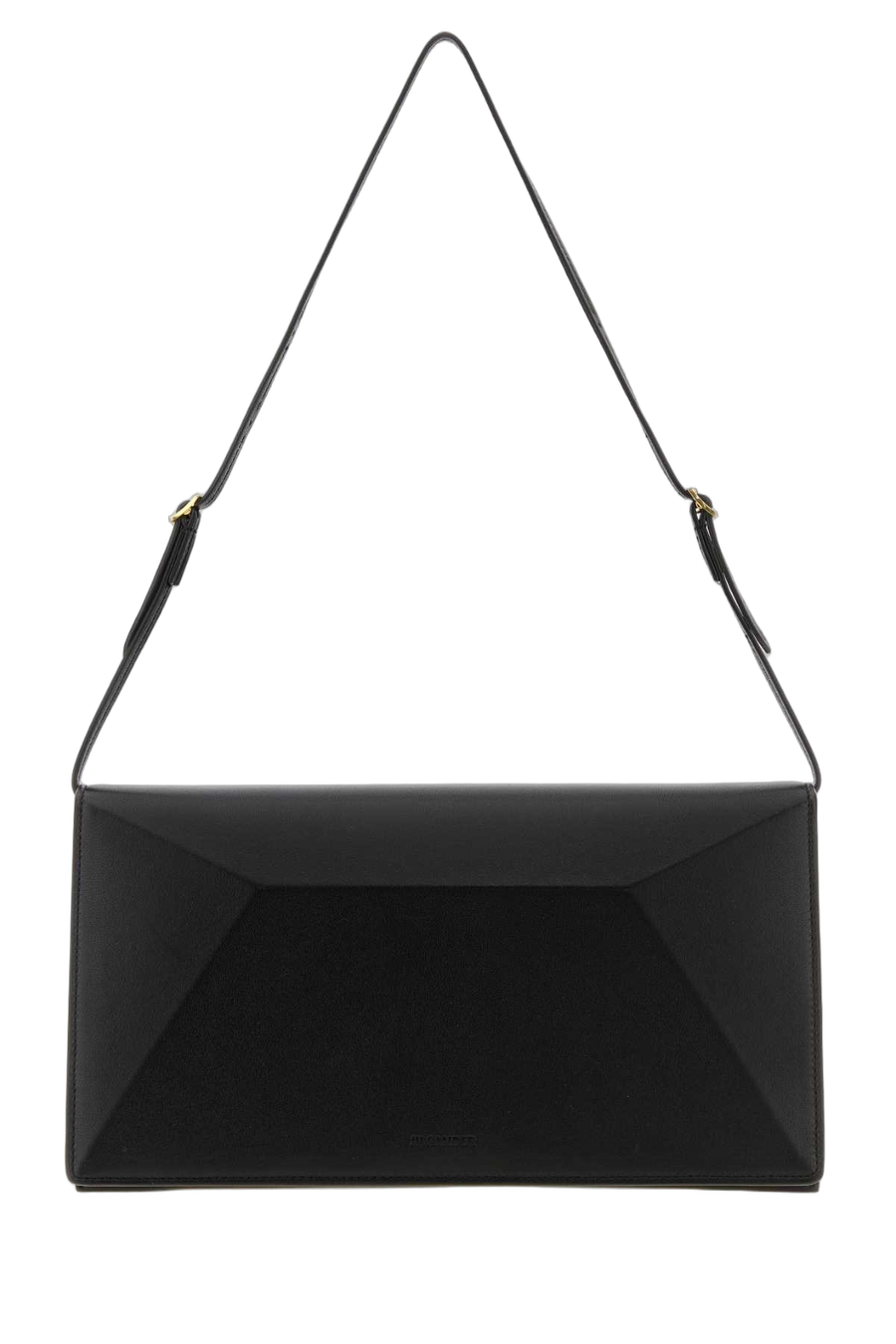 Jil Sander Exterior: 100% Ovine leather; Lining: 100% Leather; Finishing: Silver metal clutch in black
