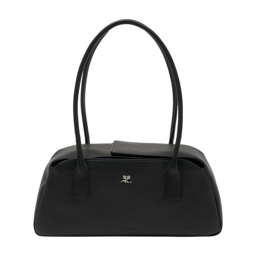 Courreges cowhide shoulder bag in black