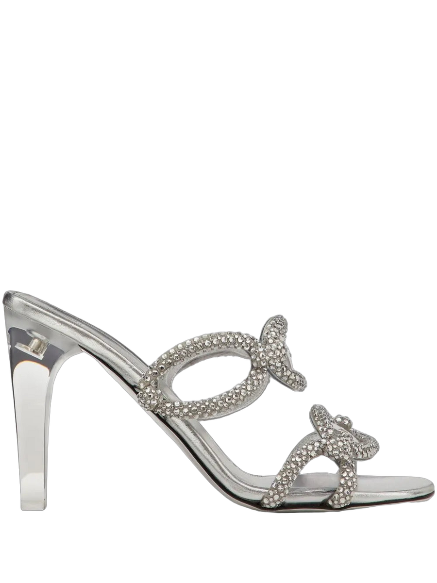Valentino Garavani Silk blend heel in silver