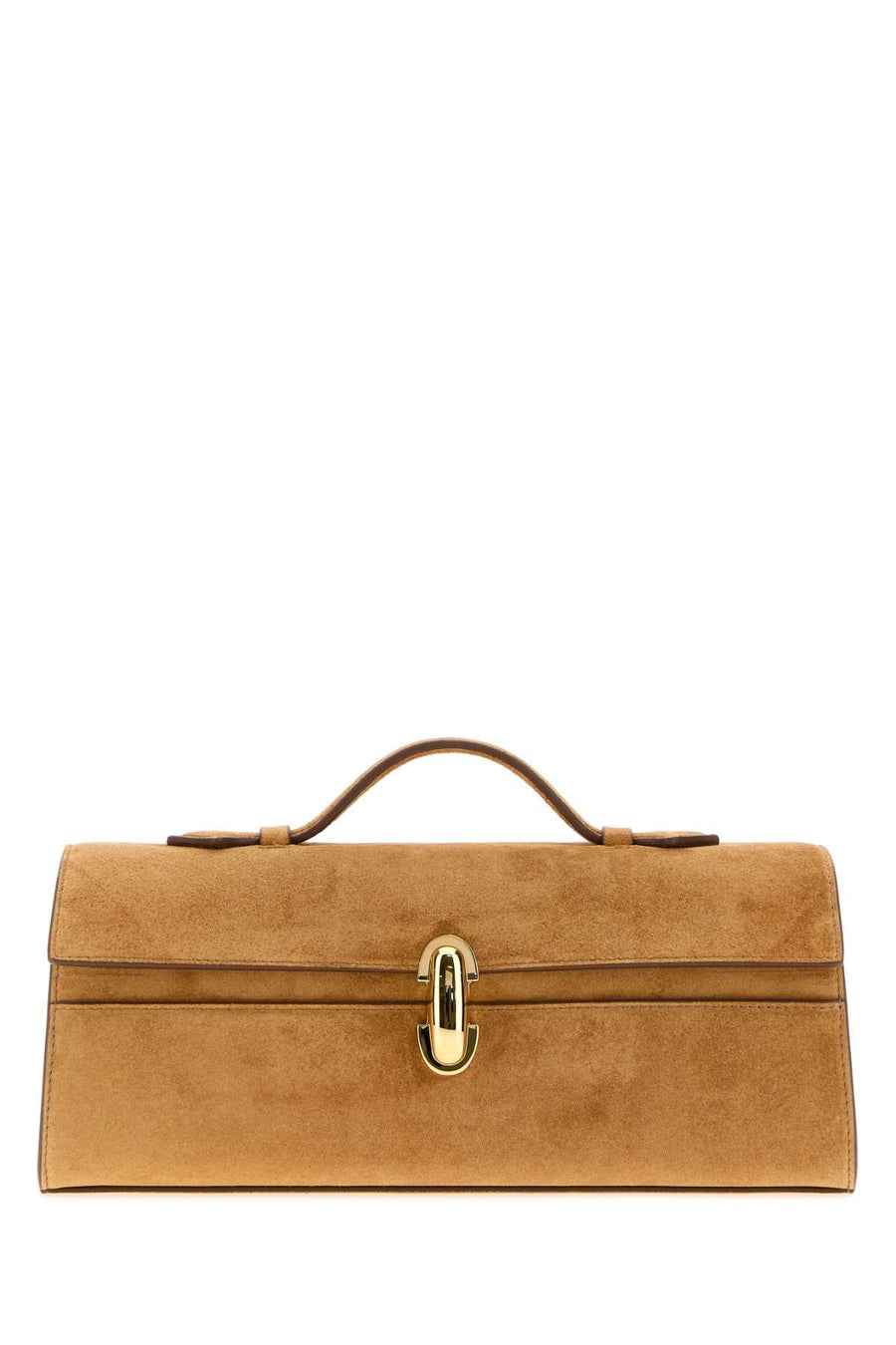Camel Suede Slim Symmetry Handbag Saddle Borse A Mano