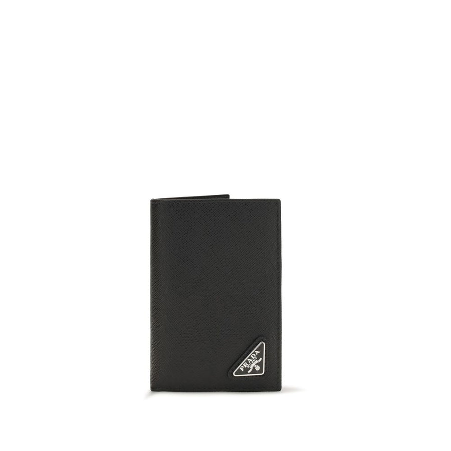 Prada 100% Calf Leather Bos Taurus wallet in black