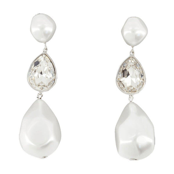 Self-Portrait Pearls earrings in white
