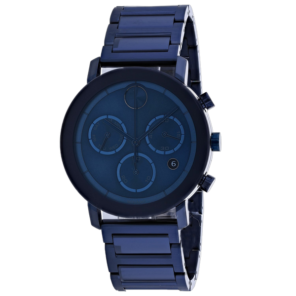 Movado Stainless steel case and bracelet watch in blue