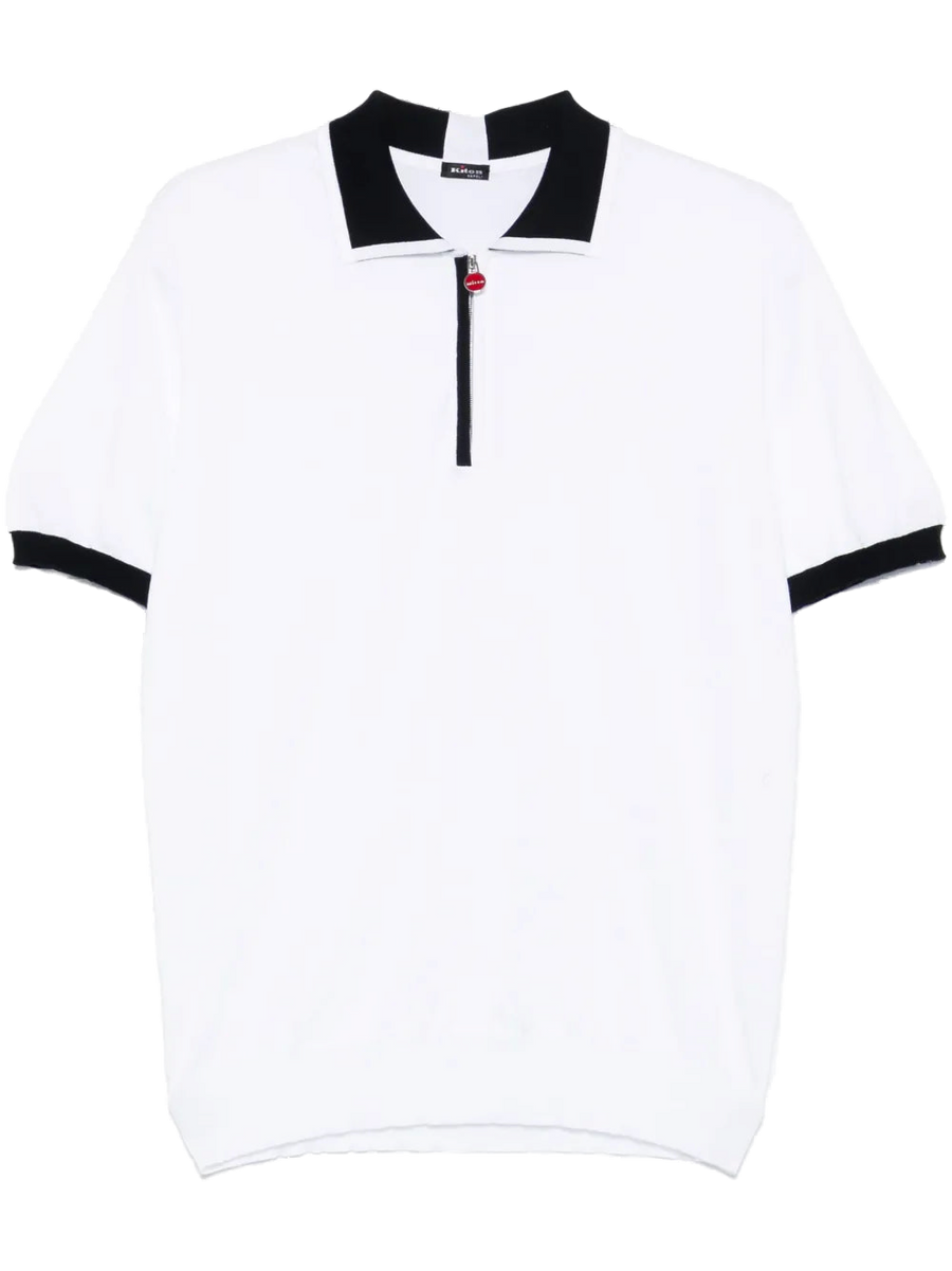 Kiton Cotton 100% polo shirt in white