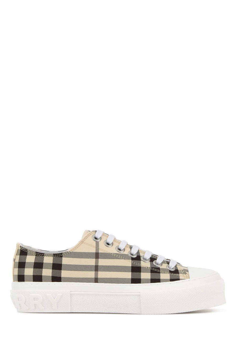 Embroidered Cavas Sneakers Lightbeigecheck