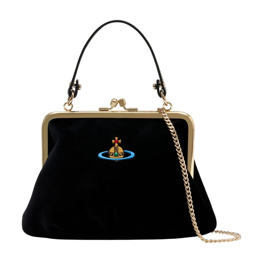 Vivienne Westwood cotton top handle bag in black
