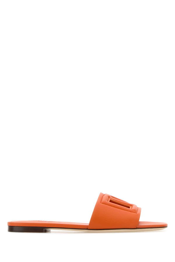 Dolce & Gabbana Exterior: 100% Calf; Interior: 100% Leather; Sole: Leather mule heel in orange