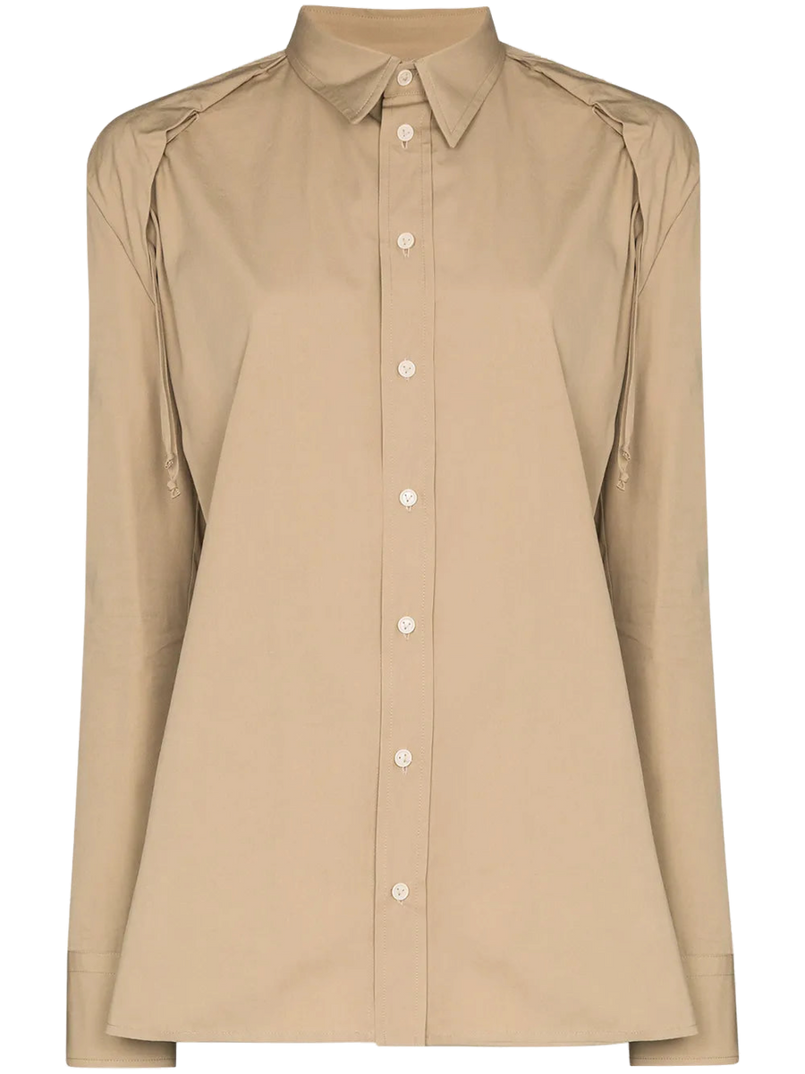 Bottega Veneta Cotton-blend shirt in brown