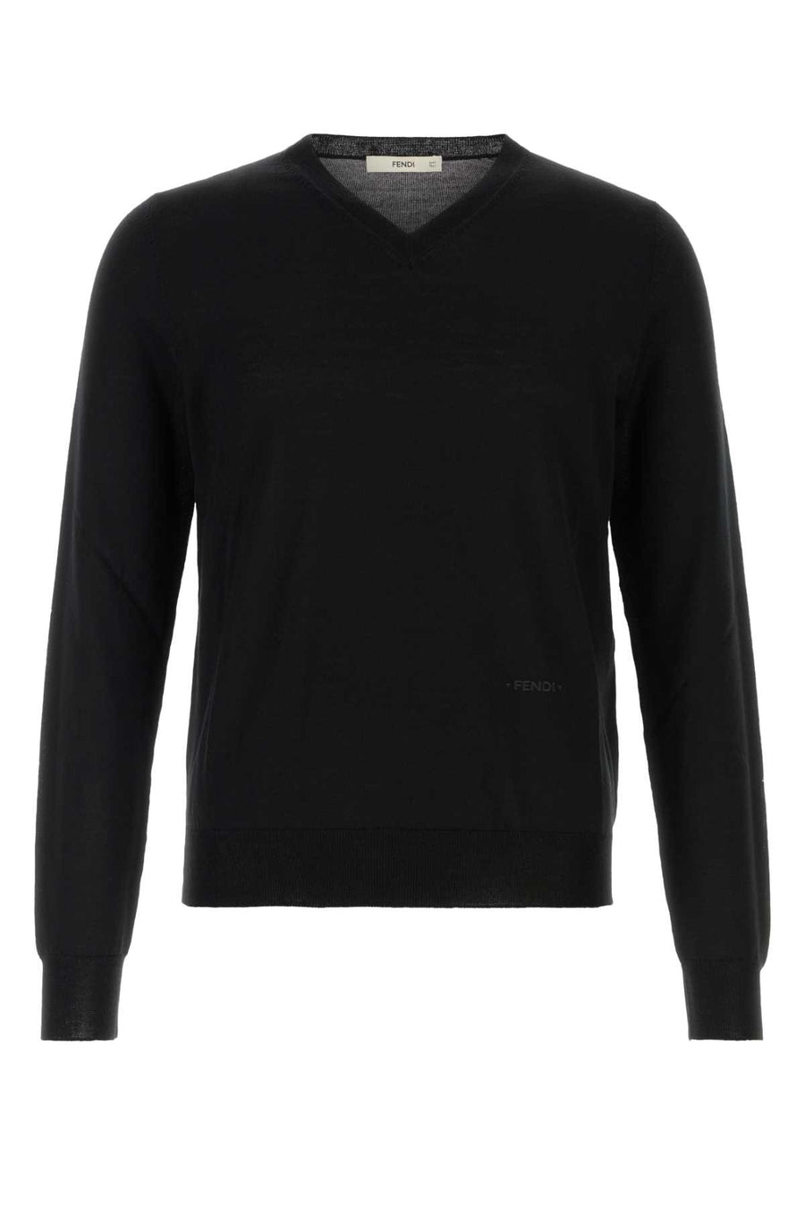 Black Stretch Wool Sweater Nero Exterior: Elastane Maglieria