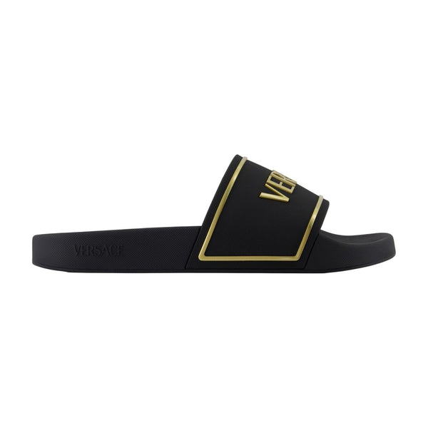 Versace Synthetic rubber slide in black